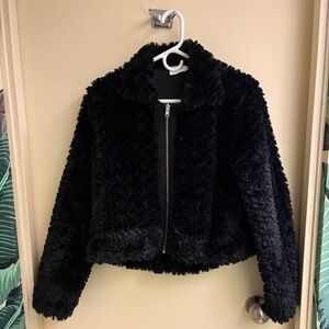 Faux black shearling jacket from Australia Brand Flannel
